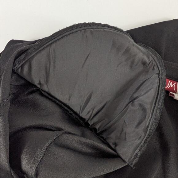 JM Collection Womens Size 14 Black Dress Jacket Long Sleeve Zipper Shoulder Pads - Picture 7 of 8